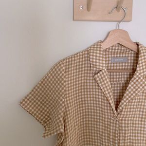 Everlane gingham linen shirt - yellow gingham